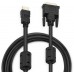 Кабель Buro HDMI (m) DVI-D (m) 10м (HDMI-19M-DVI-D-10M) феррит.кольца черный