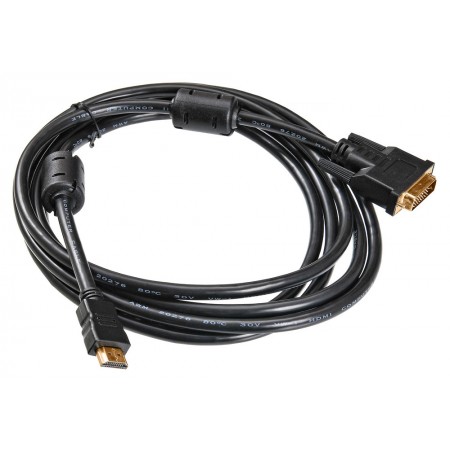 Кабель Buro HDMI (m) DVI-D (m) 3м (HDMI-19M-DVI-D-3M) феррит.кольца