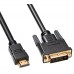 Кабель Buro HDMI (m) DVI-D (m) 5м (HDMI-19M-DVI-D-5M) феррит.кольца черный