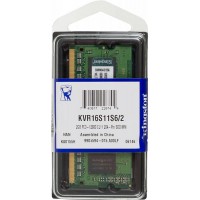 Память DDR3 2Gb 1600MHz Kingston KVR16S11S6/2 VALUERAM RTL PC3-12800 CL11 SO-DIMM 204-pin 1.5В single rank Ret