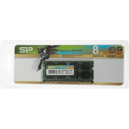 Память DDR3 8Gb 1600MHz Silicon Power SP008GBSTU160N02 RTL PC3-12800 CL11 SO-DIMM 204-pin 1.5В Ret