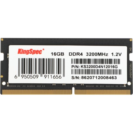 Память DDR4 16GB 3200MHz Kingspec KS3200D4N12016G RTL PC4-25600 CL22 SO-DIMM 260-pin 1.2В single rank Ret