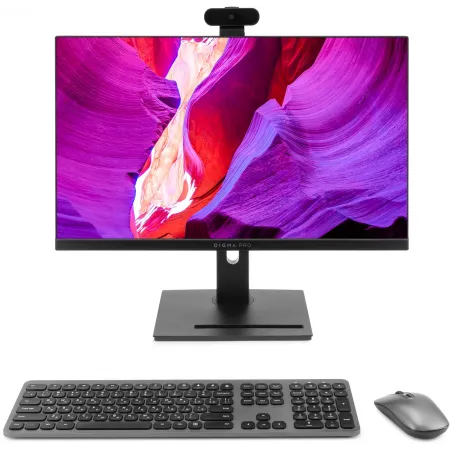 Моноблок Digma Pro Vision 23.8" Full HD i7 1255U (1.7) 16Gb SSD512Gb UHDG CR Windows 11 Pro Eth WiFi BT 90W клавиатура мышь Cam черный 1920x1080