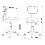 Кресло детское Бюрократ CH-W299 салатовый TW-03A TW-18 сетка/ткань крестов. пластик пластик белый