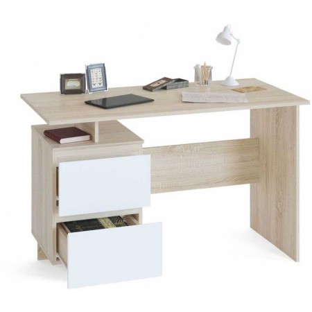 Стол для компьютера Сокол СПм-19 столешница ЛДСП дуб сонома белый каркас дуб сонома (СПМ19ДСБ)