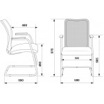 Кресло Бюрократ CH-599AV серый TW-32K03 сиденье черный TW-11 сетка/ткань полозья металл серебристый