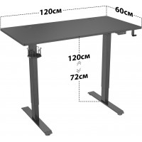 Стол для компьютера Cactus подъёмный столешница МДФ черный каркас черный (CS-ED-BBK)