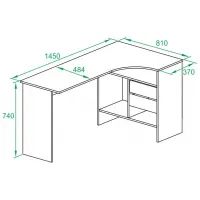 Стол для компьютера Сокол СПм-25 П столешница ЛДСП белый 145x74x81см (00-00010621)