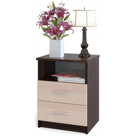 Тумба Сокол КТ-09.1 приставная прикроватная 410x340x540мм/бежевый венге (КТ09.1В5Б5)