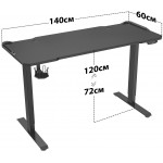 Стол для компьютера Cactus подъёмный столешница МДФ черный каркас черный (CS-EDL-GBK)