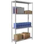 Стеллаж Практик MS Standart 200KD/100x30/4 пол.:4 разборная 2000x1000x300мм серый (S24099243402)