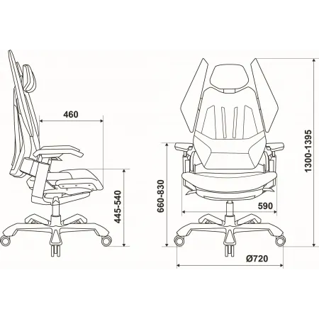 Кресло игровое Knight Aero черный крестов. пластик пластик серебро