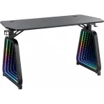 Стол игровой Cactus CS-GMD-BK-RGB столешница МДФ черный каркас черный 136x60x75см