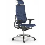 Кресло Метта Y 2DM B2-12D - GoyaLE синий с подголов. крестов. алюминий хром