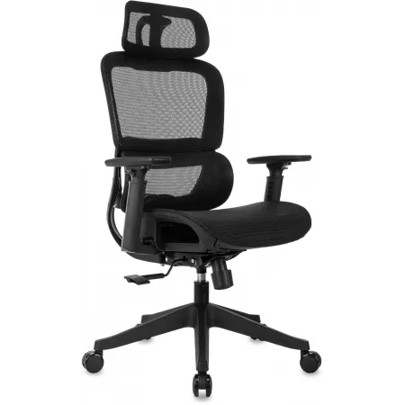 Кресло эргономичное Бюрократ 831 черный сетка с подголов. крестов. пластик