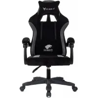 Кресло игровое Knight Wolf черный/серый крестов. пластик