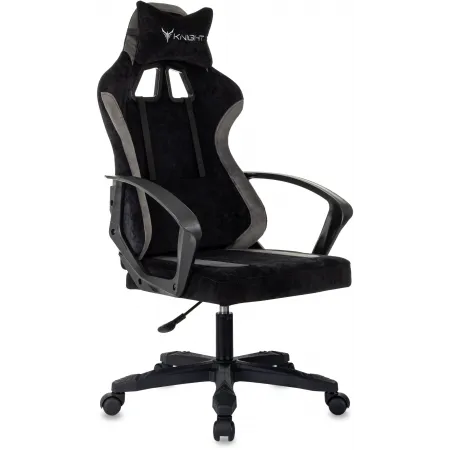 Кресло игровое Knight Optimum черный/серый крестов. пластик