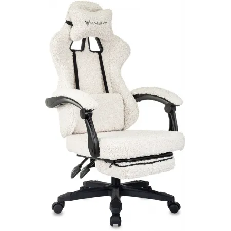 Кресло игровое Knight Lord/F молочный Camby 01 крестов. пластик подст.для ног