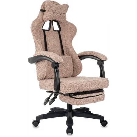 Кресло игровое Knight Lord/F коралловый экомех крестов. пластик подст.для ног