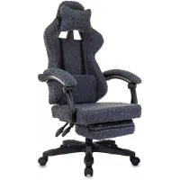 Кресло игровое Knight Lord/F темно-синий экомех крестов. пластик подст.для ног