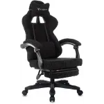 Кресло игровое Knight Lord/F черный экомех крестов. пластик подст.для ног