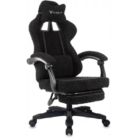 Кресло игровое Knight Lord/F черный экомех крестов. пластик подст.для ног