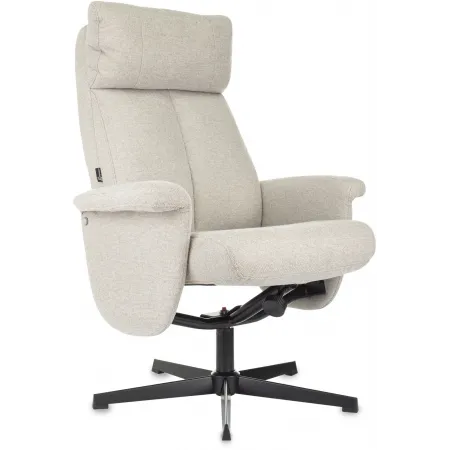 Кресло для дома Бюрократ _Baron с пуфом бежевый металл черный крестов. (_BARON/BEIGE)