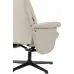 Кресло для дома Бюрократ _Baron с пуфом бежевый металл черный крестов. (_BARON/BEIGE)