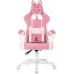 Кресло игровое Knight Kitty W Fabric розовый/молочный с подголов. крестов. пластик пластик белый