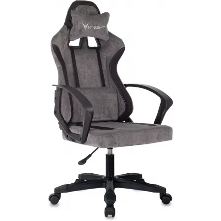 Кресло игровое Knight Optimum серый/черный крестов. пластик