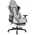 Кресло игровое Zombie Drift/F серо-голубой/черный крестов. пластик подст.для ног