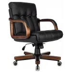 Кресло руководителя Бюрократ T-9932W-LOW-Eco черный экокожа низк.спин. крестов. металл/дерево Кресло руководителя Бюрократ T-9932W-LOW-Eco черный экокожа низк.спин. крестов. металл/дерево