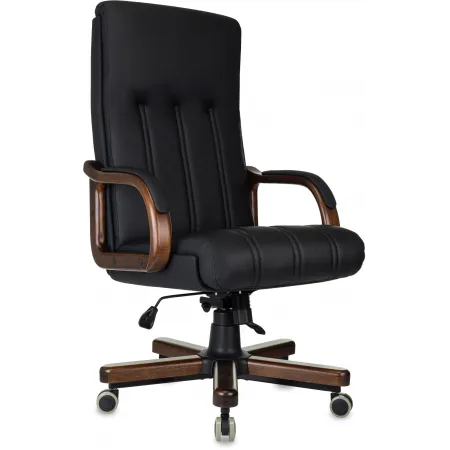 Кресло руководителя Бюрократ T-9932Walnut черный кожа крестов. металл/дерево Кресло руководителя Бюрократ T-9932Walnut черный кожа крестов. металл/дерево