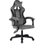 Кресло игровое Knight Wolf серый/черный крестов. пластик