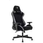 Кресло игровое Knight Regal Fabric черный/серый искусственная замша с подголов. крестов. металл