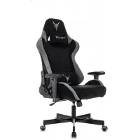 Кресло игровое Knight Regal Fabric черный/серый искусственная замша с подголов. крестов. металл