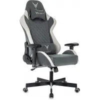 Кресло игровое Knight Regal Fabric серый/светло-серый искусственная замша крестов. металл