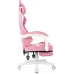 Кресло игровое Knight Kitty/F W Fabric розовый/молочный крестов. пластик подст.для ног пластик белый