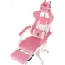 Кресло игровое Knight Kitty/F W Fabric розовый/молочный крестов. пластик подст.для ног пластик белый