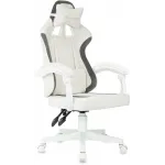 Кресло игровое Knight Wolf WH молочный/серый крестов. пластик пластик белый