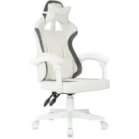 Кресло игровое Knight Wolf WH молочный/серый крестов. пластик пластик белый