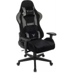 Кресло игровое Knight Flame черный/серый крестов. пластик