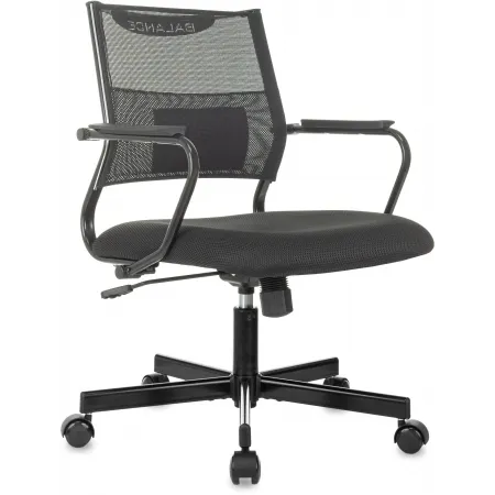 Кресло Бюрократ CH Balance-Low черный Elastic-102 TW-11 сетка/ткань низк.спин. крестов. металл черный