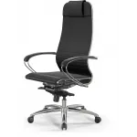 Кресло Метта Samurai K-1 черный сиденье черный экокожа с подголов. крестов. алюминий хром