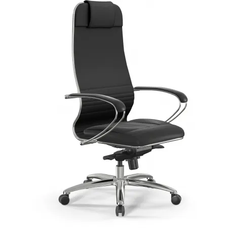 Кресло Метта Samurai KL-1 черный сиденье черный экокожа с подголов. крестов. металл хром