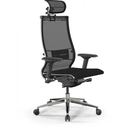 Кресло Метта Samurai S-3 черный сиденье черный сетка с подголов. крестов. металл хром Кресло Метта Samurai S-3 черный сиденье черный сетка с подголов. крестов. металл хром