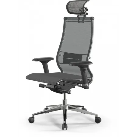 Кресло Метта Samurai S-3 сетка с подголов. крестов. алюминий хром