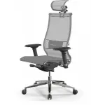 Кресло Метта Samurai S-3 белый сиденье белый сетка с подголов. крестов. металл хром