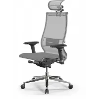 Кресло Метта Samurai S-3 белый сиденье белый сетка с подголов. крестов. металл хром Кресло Метта Samurai S-3 белый сиденье белый сетка с подголов. крестов. металл хром