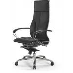 Кресло Метта Samurai Lux черный сиденье черный экокожа с подголов. крестов. металл хром